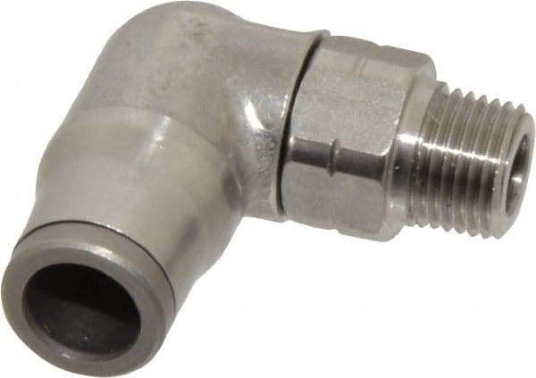 Legris - 5/16" Outside Diam, 1/8 NPT, Stainless Steel Push-to-Connect Male Elbow - 290 Max psi, Tube to Male NPT Connection, FKM O-Ring - USA Tool & Supply