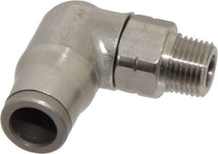 Legris - 5/16" Outside Diam, 1/8 NPT, Stainless Steel Push-to-Connect Male Elbow - 290 Max psi, Tube to Male NPT Connection, FKM O-Ring - USA Tool & Supply