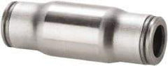 Legris - 3/16" Outside Diam, Stainless Steel Push-to-Connect Tube Union - 435 Max psi, Tube to Tube Connection, FKM O-Ring - USA Tool & Supply