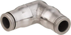 Legris - 3/8" Outside Diam, Stainless Steel Push-to-Connect Tube Union Elbow - 435 Max psi, Tube to Tube Connection, FKM O-Ring - USA Tool & Supply