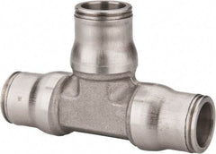 Legris - 1/2" Outside Diam, Stainless Steel Push-to-Connect Union Tee - 435 Max psi, Tube to Tube Connection, FKM O-Ring - USA Tool & Supply