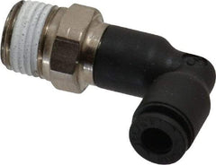 Legris - 5/32" OD, 1/8 NPT, Nylon/Nickel Plated Brass Push-to-Connect Extended Male Elbow - 290 Max psi - USA Tool & Supply