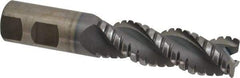 Cleveland - 1" Diam, Coarse Pitch, 3" LOC, 3 Flute Powdered Metal 0.06" Corner Radius Roughing End Mill - TiCN Finish, 5-1/2" OAL, 1" Shank Diam, Single End, Centercutting, 42° Helix - USA Tool & Supply