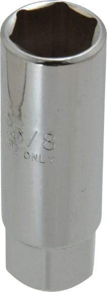 Proto - 5/8", 3/8" Drive, Spark Plug Hand Socket - 6 Points, 2-1/2" OAL, Chrome Finish - USA Tool & Supply