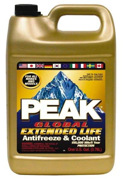 Peak - 1 Gal Extended Antifreeze & Coolant - Ethylene Glycol & Organic Acid Inhibitor Composition - USA Tool & Supply