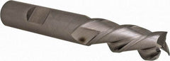 Cleveland - 1/2", 1-1/4" LOC, 1/2" Shank Diam, 3-1/4" OAL, 3 Flute, Powdered Metal Square End Mill - Single End, Uncoated, Spiral Flute, 42° Helix, Centercutting, Left Hand Cut, Left Hand Flute, Series PM-539L - USA Tool & Supply