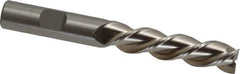 Cleveland - 1/2", 2" LOC, 1/2" Shank Diam, 4" OAL, 3 Flute, Powdered Metal Square End Mill - Single End, Uncoated, Spiral Flute, 42° Helix, Centercutting, Left Hand Cut, Left Hand Flute, Series PM-539L - USA Tool & Supply