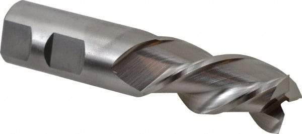 Cleveland - 1", 2" LOC, 1" Shank Diam, 4-1/2" OAL, 3 Flute, Powdered Metal Square End Mill - Single End, Uncoated, Spiral Flute, 42° Helix, Centercutting, Left Hand Cut, Left Hand Flute, Series PM-539L - USA Tool & Supply
