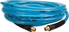 Coilhose Pneumatics - 3/8" ID, 3/8 Thread, 25' Long, Transparent Blue Polyurethane Coiled & Self Storing Hose - 200 Max psi, Male Rigid x Male Rigid - USA Tool & Supply