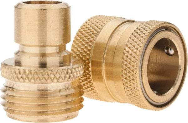 Coilhose Pneumatics - Garden Hose Coupler & Connector Set - Brass - USA Tool & Supply