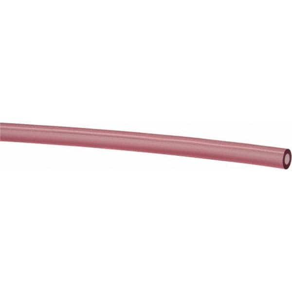 1/16″ ID x 1/8″ OD, 1/32″ Wall Thickness, Polyurethane Tube 126 psi, Transparent Red, Cut to Length, 2,500' Std Coil Length, 95 Hardness