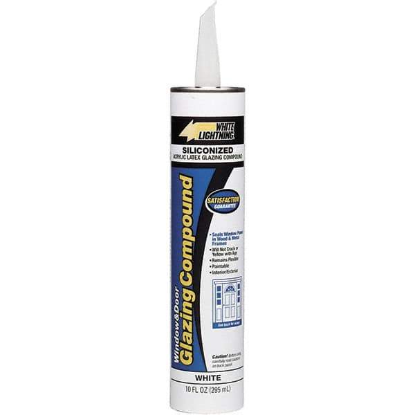 White Lightning - 10 oz Wood Repair - White, 24.2 Sq Ft Coverage, Siliconized Latex - USA Tool & Supply