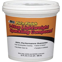 White Lightning - 32 oz Drywall/Plaster Repair - White, 20.1 Sq Ft Coverage, Vinyl Latex - USA Tool & Supply