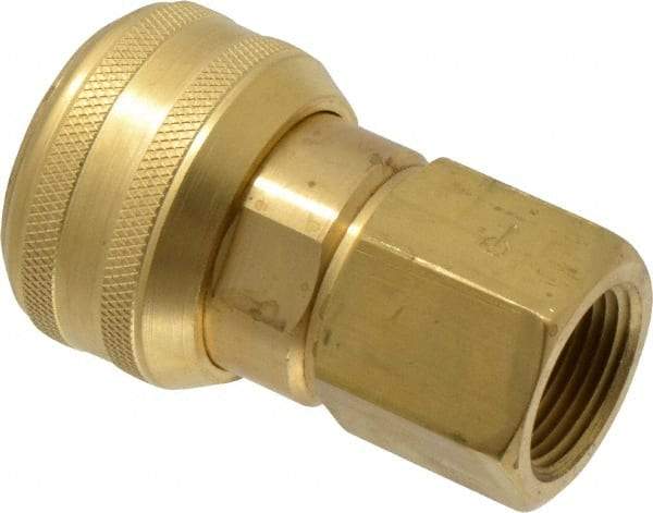 Coilhose Pneumatics - 3/4 Female NPT Industrial Pneumatic Hose Coupler - Brass, 3/4" Body Diam - USA Tool & Supply