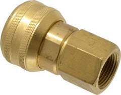 Coilhose Pneumatics - 3/4 Female NPT Industrial Pneumatic Hose Coupler - Brass, 3/4" Body Diam - USA Tool & Supply