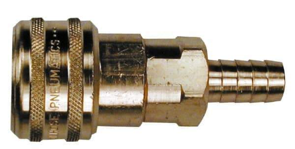 Coilhose Pneumatics - Hose Barb Industrial Pneumatic Hose Coupler - Brass, 3/4" Body Diam, 3/4" Hose ID - USA Tool & Supply