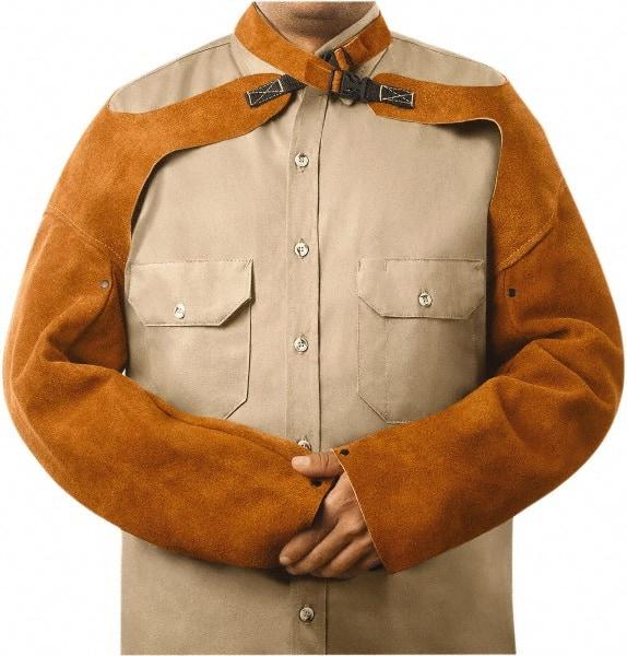 Steiner - Size Standard, Brown Leather Sleeve - 23" Long Sleeve, Elastic Opening at Both Ends - USA Tool & Supply