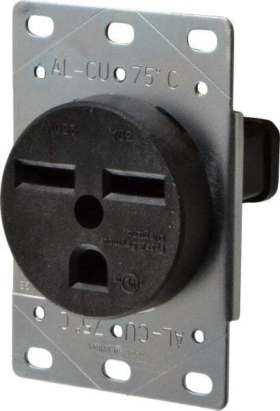Pass & Seymour - 250 VAC, 30 Amp, 6-30R NEMA Configuration, Brown, Industrial Grade, Self Grounding Single Receptacle - 1 Phase, 2 Poles, 3 Wire, Flush Mount - USA Tool & Supply