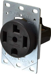 Pass & Seymour - 125/250 VAC, 30 Amp, 14-30R NEMA Configuration, Brown, Industrial Grade, Self Grounding Single Receptacle - 1 Phase, 3 Poles, 4 Wire, Flush Mount - USA Tool & Supply