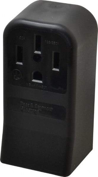Pass & Seymour - 125/250 VAC, 50 Amp, 14-50R NEMA Configuration, Brown, Industrial Grade, Self Grounding Single Receptacle - 1 Phase, 3 Poles, 4 Wire, Surface Mount - USA Tool & Supply