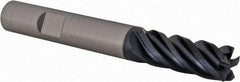 Iscar - 3/8" Diam, 5 Flute Solid Carbide Roughing & Finishing Corner Chamfer End Mill - TiAlN Finish, 3" OAL, 3/8" Shank Diam, Weldon Shank, 38° Helix, Non-Centercutting - USA Tool & Supply