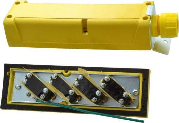 Woodhead Electrical - 4 Operator, Mushroom Head Pendant Control Station - No Legend, Momentary Switch, NO/NC Contact - USA Tool & Supply