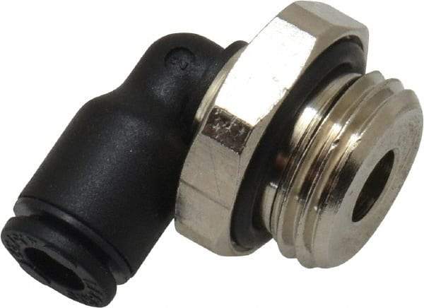 Legris - 4mm OD, 1/4 BSPP, Nylon/Nickel Plated Brass Push-to-Connect Male Elbow - 290 Max psi - USA Tool & Supply