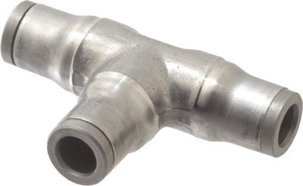 Legris - 6mm Outside Diam, Stainless Steel Push-to-Connect Union Tee - 435 Max psi, Tube to Tube Connection, FKM O-Ring - USA Tool & Supply