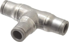 Legris - 6mm Outside Diam, Stainless Steel Push-to-Connect Union Tee - 435 Max psi, Tube to Tube Connection, FKM O-Ring - USA Tool & Supply