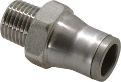 Legris - 10mm Outside Diam, 1/4 BSPT, Stainless Steel Push-to-Connect Male Connector - 435 Max psi, Tube to Male BSPT Connection, FKM O-Ring - USA Tool & Supply