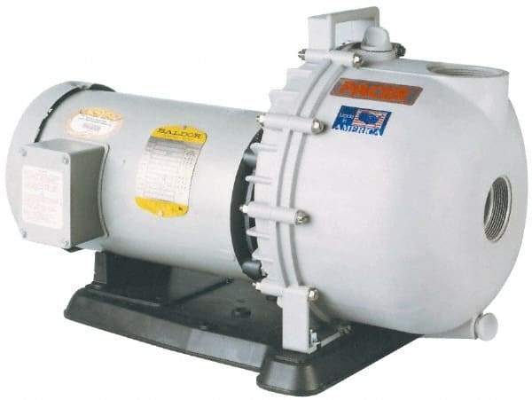 Value Collection - 115/230 Volt, 1 Phase, 5 HP, Self Priming Pump - 3 Inch Inlet, 270 Max GPM, TEFC Motor, Polyester Housing and Impeller, Carbon Ceramic Seal - USA Tool & Supply