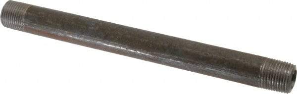 Made in USA - Schedule 80, 3/8" Diam x 7" Long Black Pipe Nipple - Threaded - USA Tool & Supply