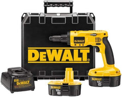 DeWALT - 18 Volts, NiCad Battery, Pistol Grip Cordless Screwdriver - 2 Speeds, 900 and 2,700 RPM, 180 Inch/Lbs. Torque - USA Tool & Supply