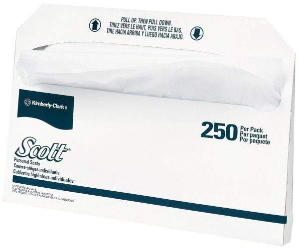 Scott - 17" Long x 14-1/2" Wide White Toilet Seat Covers - 20 Pack, 250 Sheet Roll - USA Tool & Supply