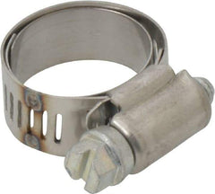 IDEAL TRIDON - SAE Size 10, 11/16 to 1-1/16" Diam, Stainless Steel Shielded Worm Drive Clamp - Material Grade 201, Series 613 - USA Tool & Supply