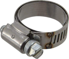 IDEAL TRIDON - SAE Size 12, 11/16 to 1-1/4" Diam, Stainless Steel Shielded Worm Drive Clamp - Material Grade 201, Series 613 - USA Tool & Supply