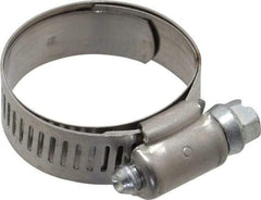 IDEAL TRIDON - SAE Size 16, 3/4 to 1-1/2" Diam, Stainless Steel Shielded Worm Drive Clamp - Material Grade 201, Series 613 - USA Tool & Supply