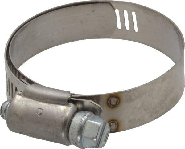 IDEAL TRIDON - SAE Size 24, 1-1/16 to 2" Diam, Stainless Steel Shielded Worm Drive Clamp - Material Grade 201, Series 613 - USA Tool & Supply