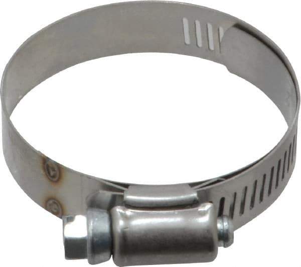 IDEAL TRIDON - SAE Size 28, 1-5/16 to 2-1/4" Diam, Stainless Steel Shielded Worm Drive Clamp - Material Grade 201, Series 613 - USA Tool & Supply