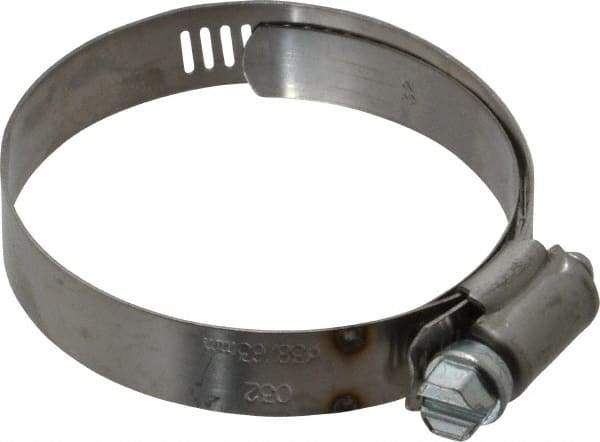 IDEAL TRIDON - SAE Size 32, 1-9/16 to 2-1/2" Diam, Stainless Steel Shielded Worm Drive Clamp - Material Grade 201, Series 613 - USA Tool & Supply