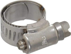 IDEAL TRIDON - SAE Size 6, 1/2 to 7/8" Diam, Stainless Steel Shielded Worm Drive Clamp - Material Grade 301, Series 615 - USA Tool & Supply