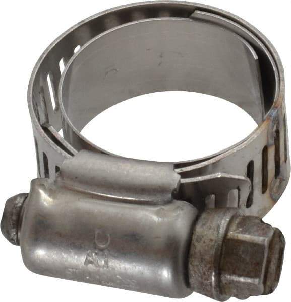 IDEAL TRIDON - SAE Size 10, 11/16 to 1-1/16" Diam, Stainless Steel Shielded Worm Drive Clamp - Material Grade 301, Series 615 - USA Tool & Supply