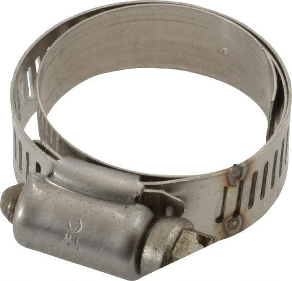 IDEAL TRIDON - SAE Size 16, 3/4 to 1-1/2" Diam, Stainless Steel Shielded Worm Drive Clamp - Material Grade 301, Series 615 - USA Tool & Supply