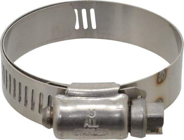 IDEAL TRIDON - SAE Size 24, 1-1/16 to 2" Diam, Stainless Steel Shielded Worm Drive Clamp - Material Grade 301, Series 615 - USA Tool & Supply