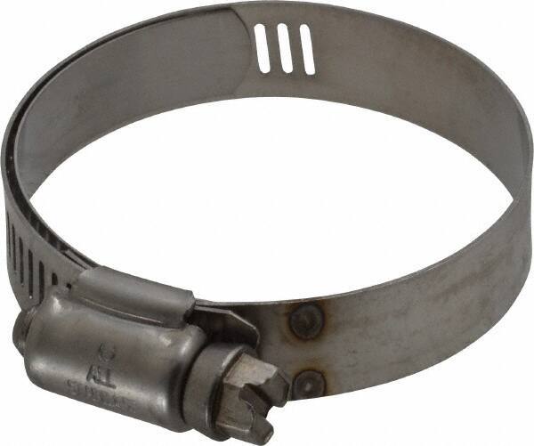 IDEAL TRIDON - SAE Size 28, 1-5/16 to 2-1/4" Diam, Stainless Steel Shielded Worm Drive Clamp - Material Grade 301, Series 615 - USA Tool & Supply