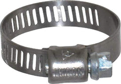 IDEAL TRIDON - SAE Size 12, 9/16 to 1-1/4" Diam, Stainless Steel Miniature Worm Drive Clamp - 5/16" Wide, Material Grade 301, Series 325 - USA Tool & Supply