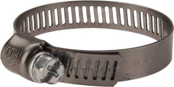 IDEAL TRIDON - SAE Size 20, 7/8 to 1-3/4" Diam, Stainless Steel Miniature Worm Drive Clamp - 5/16" Wide, Material Grade 301, Series 325 - USA Tool & Supply