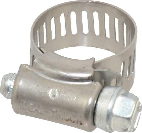 IDEAL TRIDON - SAE Size 6, 3/8 to 7/8" Diam, Carbon Steel Worm Drive Clamp - 1/2" Wide, Series 600 - USA Tool & Supply