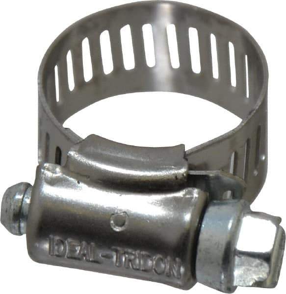 IDEAL TRIDON - SAE Size 8, 7/16 to 1" Diam, Carbon Steel Worm Drive Clamp - 1/2" Wide, Series 600 - USA Tool & Supply