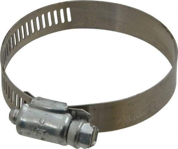 IDEAL TRIDON - SAE Size 32, 1-9/16 to 2-1/2" Diam, Carbon Steel Worm Drive Clamp - 1/2" Wide, Series 600 - USA Tool & Supply